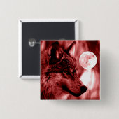 Badge Carré 5 Cm Wolf & Moon (Devant & derrière)