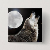 Badge Carré 5 Cm Wolf & Moon (Devant)
