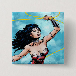 Badge Carré 5 Cm Wonder Woman et Lasso de la vérité