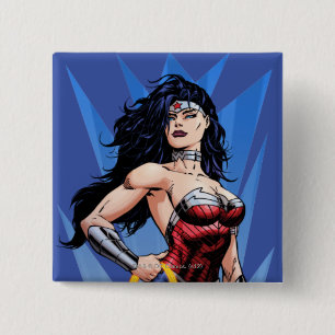 Badge Carré 5 Cm Wonder Woman & Sword