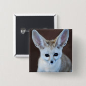 Badge Carré 5 Cm Worlest Cutest Fennec Fox (Devant & derrière)