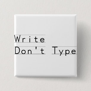 Badge Carré 5 Cm Write ne dactylographient pas