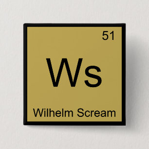 Badge Carré 5 Cm Ws - Tee du symbole de l'élément de chimie Wilhelm