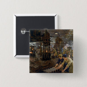 Badge Carré 5 Cm WW1 1918 Les femmes qui travaillent dans une usine