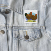 Badge Carré 5 Cm Wyandotte : Paire dorée (En situation)