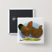 Badge Carré 5 Cm Wyandotte : Paire dorée (Devant & derrière)