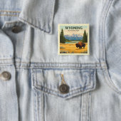 Badge Carré 5 Cm Wyoming vintage (En situation)