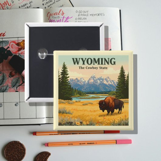 Badge Carré 5 Cm Wyoming vintage