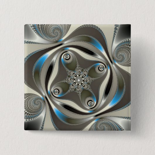 Badge Carré 5 Cm xChrome - Fractal (Devant)