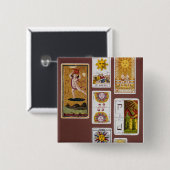 Badge Carré 5 Cm XVIIII The Sun (Devant & derrière)