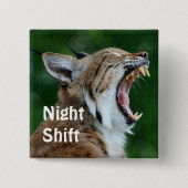 Badge Carré 5 Cm Yawning Bobcat (Devant)