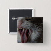 Badge Carré 5 Cm Yawning de chat (Devant & derrière)