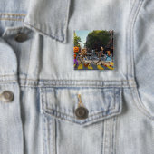 Badge Carré 5 Cm yellow crosswalk (En situation)