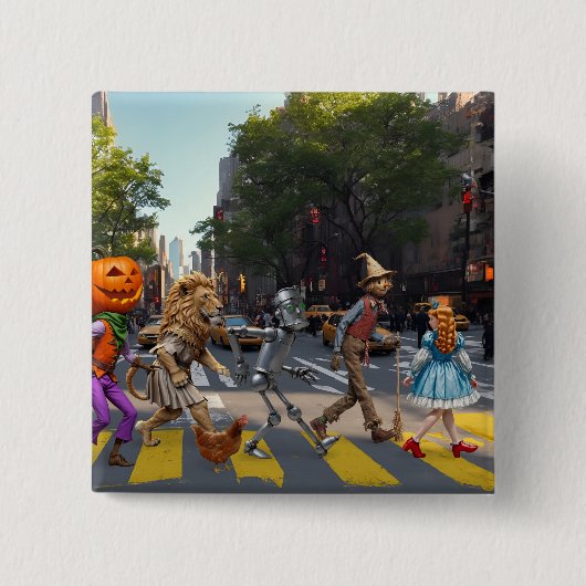 Badge Carré 5 Cm yellow crosswalk (Devant)