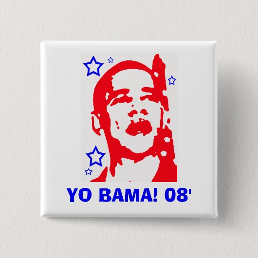Badge Carré 5 Cm Yo Bama ! 08' étoile (Devant)