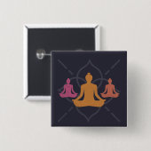 Badge Carré 5 Cm Yoga (Devant & derrière)
