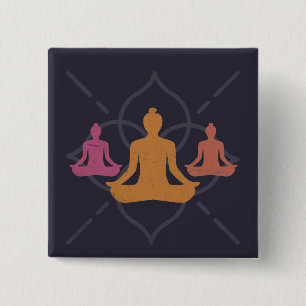 Badge Carré 5 Cm Yoga