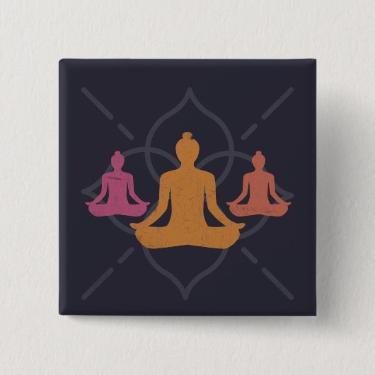 Badge Carré 5 Cm Yoga (Devant)