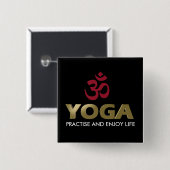 Badge Carré 5 Cm Yoga (Devant & derrière)