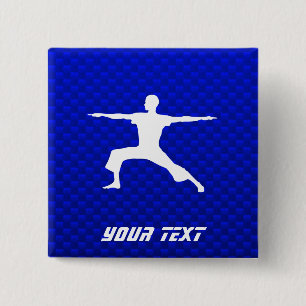 Badge Carré 5 Cm Yoga bleu