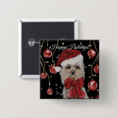 Badge Carré 5 Cm Yorkie (Devant & derrière)