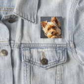 Badge Carré 5 Cm yorkie (En situation)