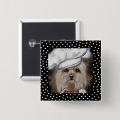 Badge Carré 5 Cm Yorkie (Devant & derrière)