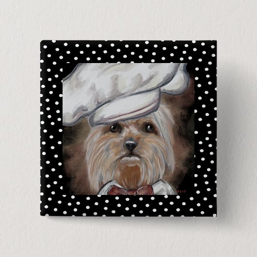 Badge Carré 5 Cm Yorkie (Devant)