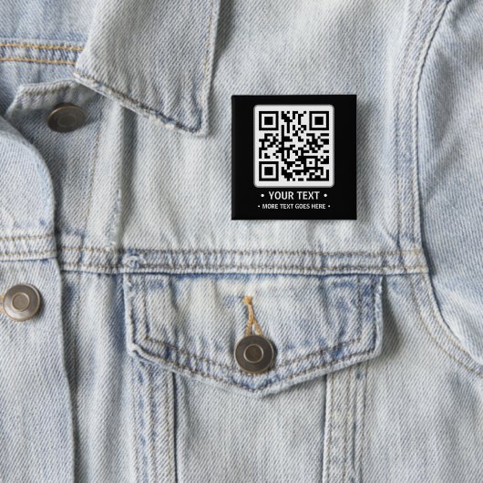 Badge Carré 5 Cm Your Business QR Code (En situation)