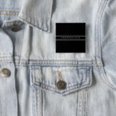 Badge Carré 5 Cm Your Custom Text & Modern Stripes | Black & White (En situation)