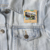 Badge Carré 5 Cm Yu DIS rouge un. (En situation)