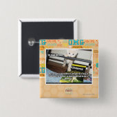 Badge Carré 5 Cm Yu DIS rouge un. (Devant & derrière)