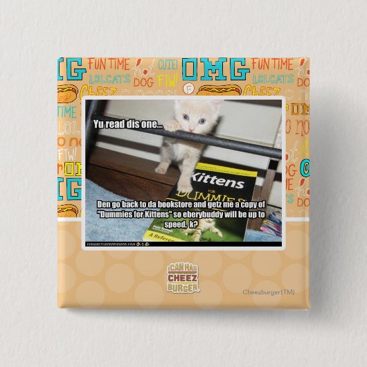 Badge Carré 5 Cm Yu DIS rouge un. (Devant)