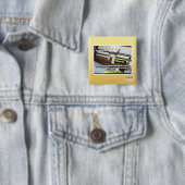 Badge Carré 5 Cm Yu DIS rouge un. (En situation)