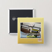 Badge Carré 5 Cm Yu DIS rouge un. (Devant & derrière)