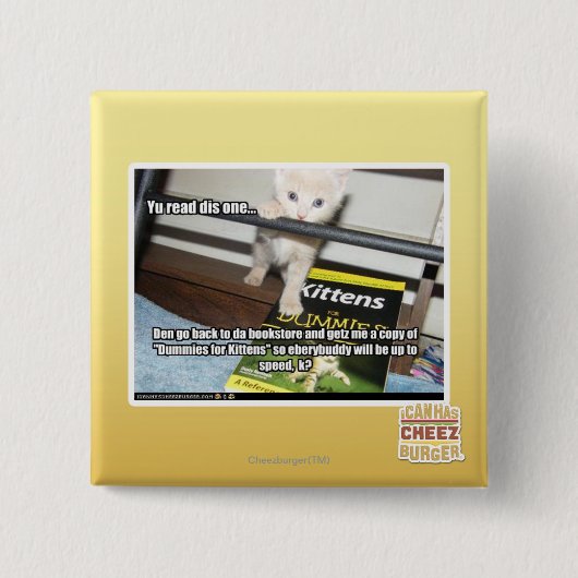 Badge Carré 5 Cm Yu DIS rouge un. (Devant)