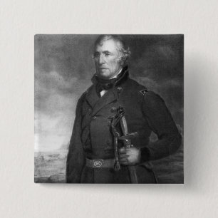 Badge Carré 5 Cm Zachary Taylor, 12ème président de l'état uni