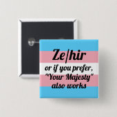 Badge Carré 5 Cm Ze/hir (Devant & derrière)