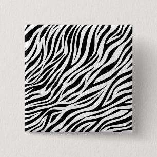 Badge Carré 5 Cm Zebra Animal Skin Imprimer Motif-15391