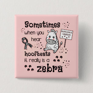 Badge Carré 5 Cm Zebra awareness
