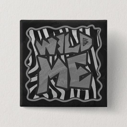 Badge Carré 5 Cm Zebra Black and Light Grey Wild Me (Devant)