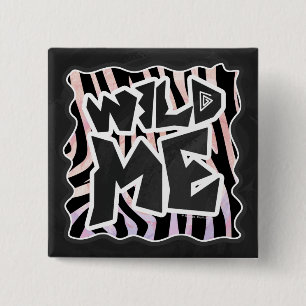 Badge Carré 5 Cm Zebra Black and Pink Wild me