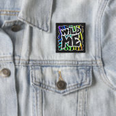 Badge Carré 5 Cm Zebra Black et Rainbow Wild Me (En situation)