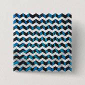 Badge Carré 5 Cm Zebra Chevron noir et bleu (Devant)