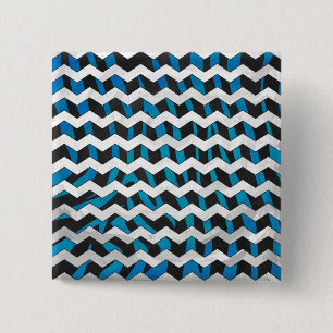 Badge Carré 5 Cm Zebra Chevron noir et bleu
