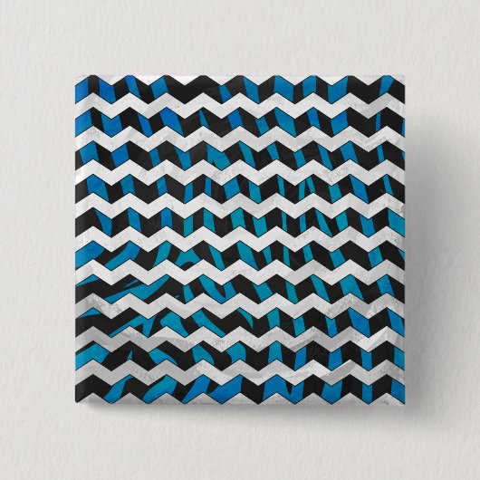 Badge Carré 5 Cm Zebra Chevron noir et bleu (Devant)