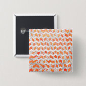 Badge Carré 5 Cm Zebra Chevron orange et blanc (Devant & derrière)