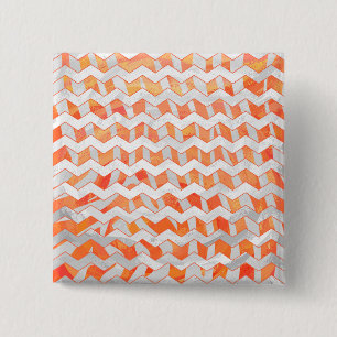 Badge Carré 5 Cm Zebra Chevron orange et blanc