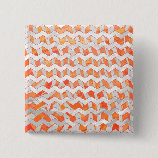 Badge Carré 5 Cm Zebra Chevron orange et blanc (Devant)