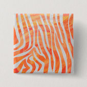 Badge Carré 5 Cm Zebra Orange and White Print (Devant)
